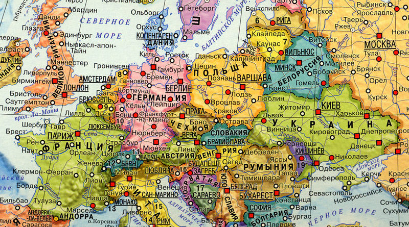 Карта европы со странами крупно на русском со столицами 2022