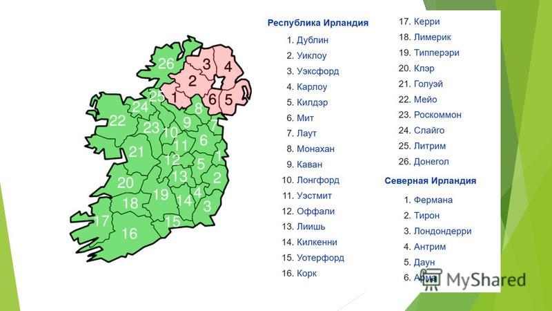 Описание ирландии по плану 7 класс