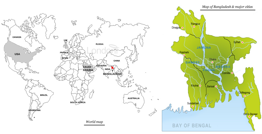 Где находится бангладеш карта