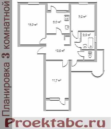 планировка трехкомнатной квартиры