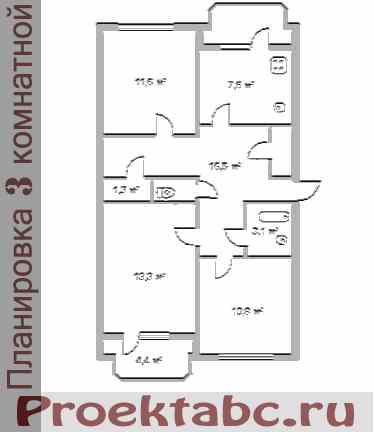 планировка трехкомнатной квартиры