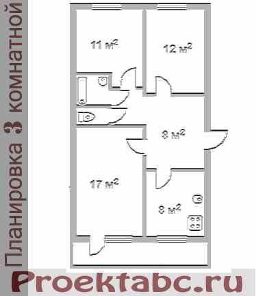 планировка трехкомнатной квартиры 102 серии