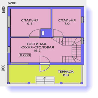 план дома 6 на 9 метров