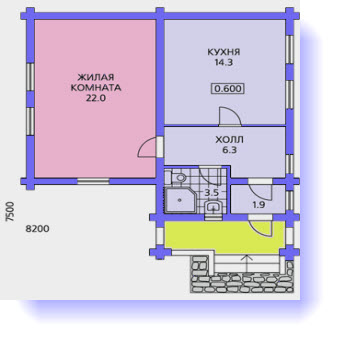 план дома 7x7 метров