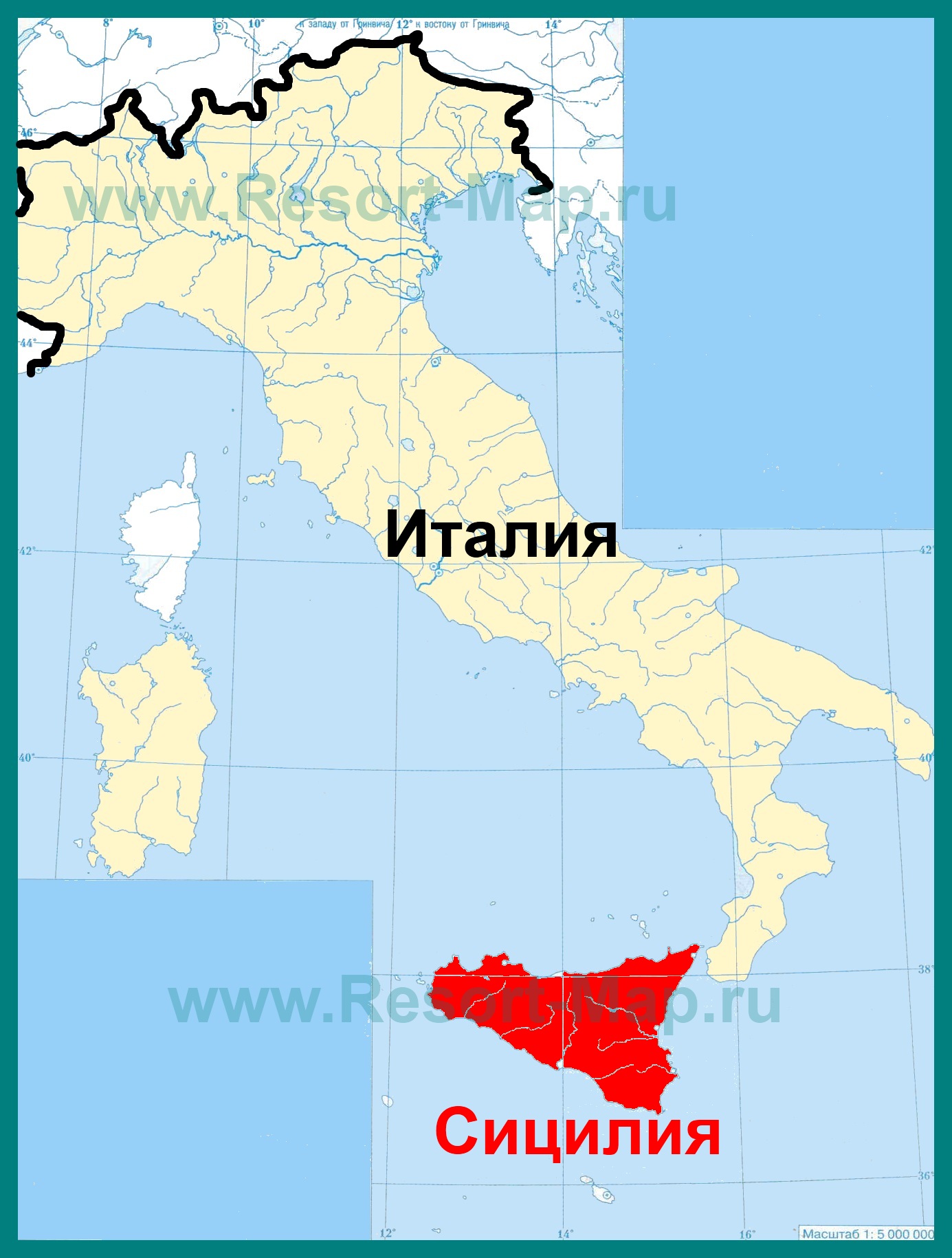 Сицилия карта мира