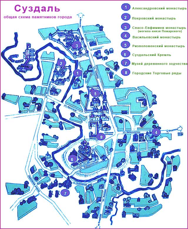 Карта с достопримечательностями владимира маршрутом самостоятельного