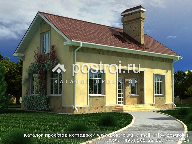 Проект дома для узкого участка № W-134-1K
