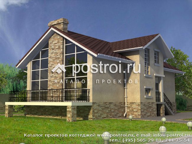 Кирпичный загородный индивидуальный дом № W-187-1K