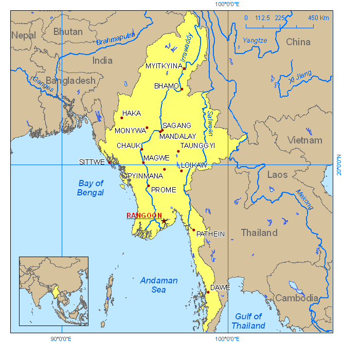 Мьянма страна на карте где