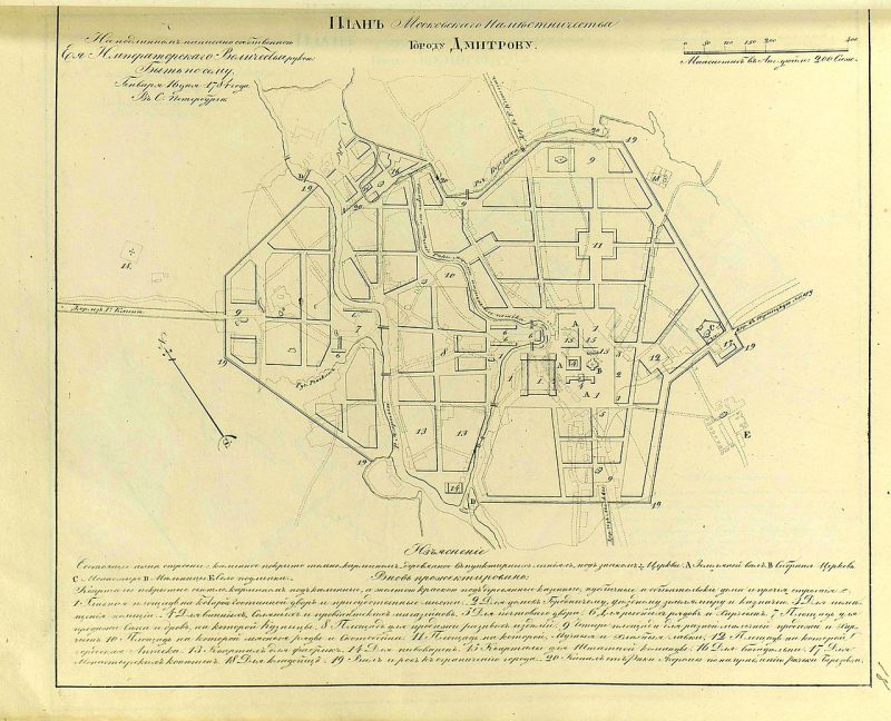 «Прожектированный» план города Дмитрова 1784 года