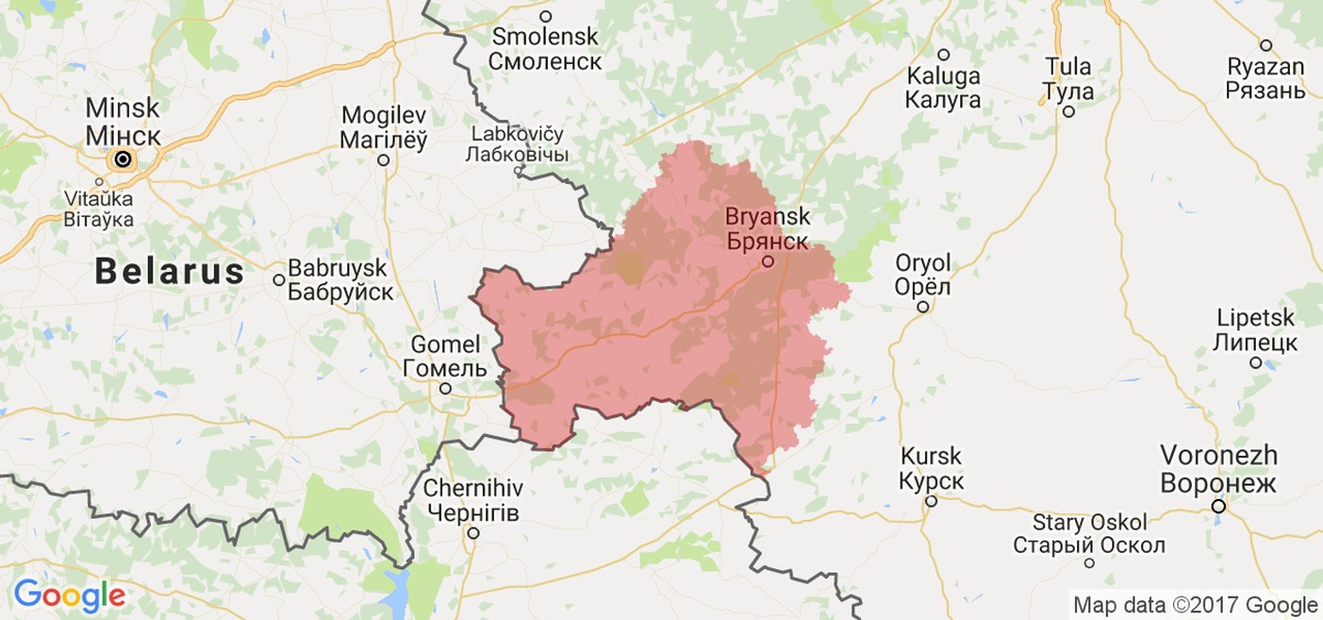 Брянская область карта россии и украины