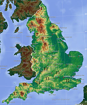 карта: География Англии