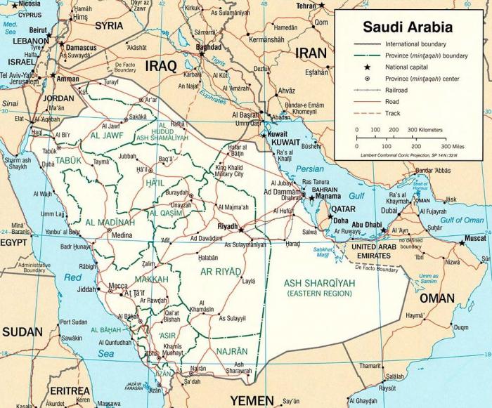 Саудовская Аравия карта