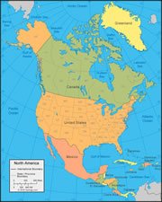 map of the North American Continent