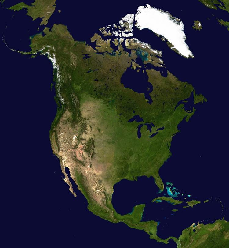 North America satellite photo