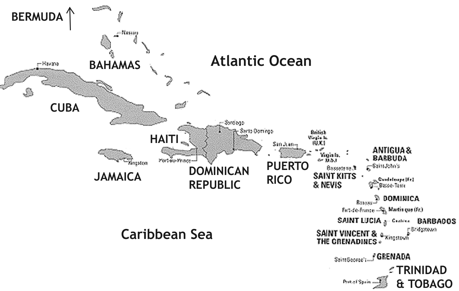 Тортуга остров в Карибском море на карте