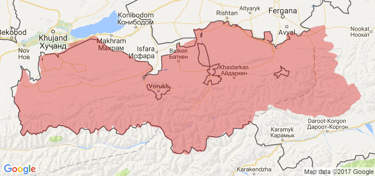 Баткенская область карта