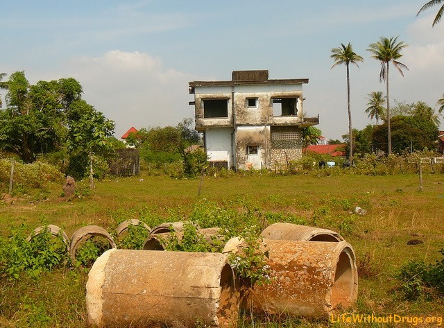 Old villa area in Kep, Cambodia
