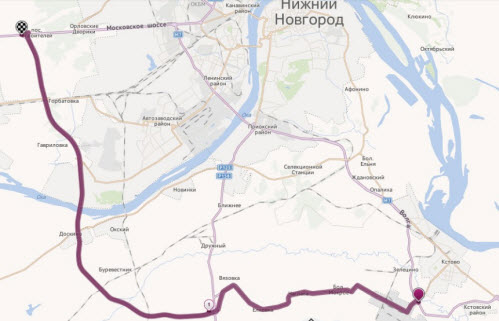 Схема объезда Нижний Новгород, трасса М7