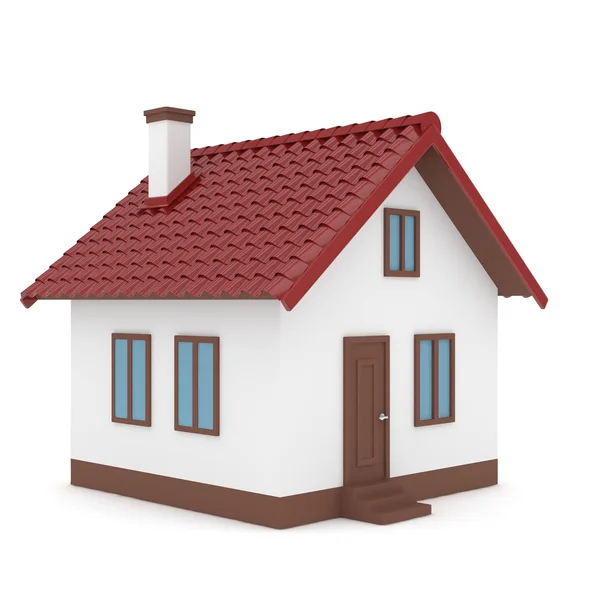 3D дом с крышей — стоковое фото