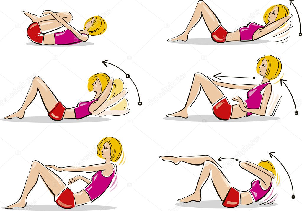 depositphotos 3872064 stock illustration woman doing abdominal