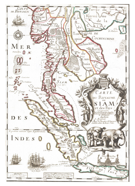 Карта Королевства Сиам 1686 год
