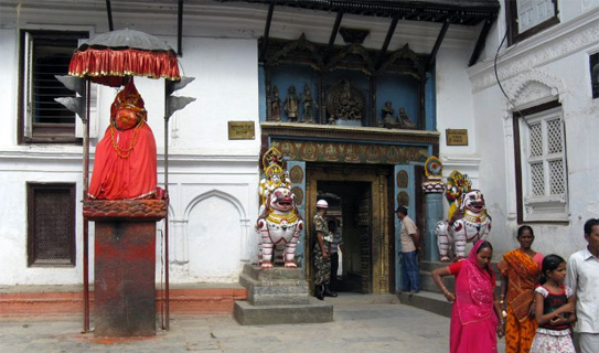 Статуя Ханумана перед входом во дворец Хануман-Дхока
