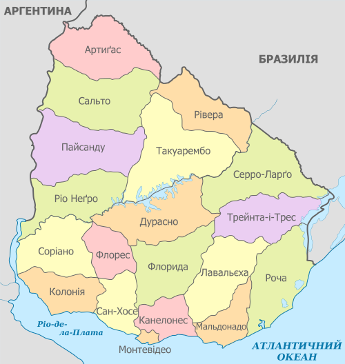 Карта Уругваю