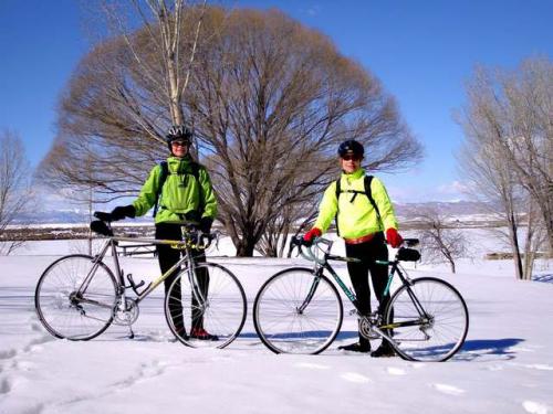 велосипедисты зимой