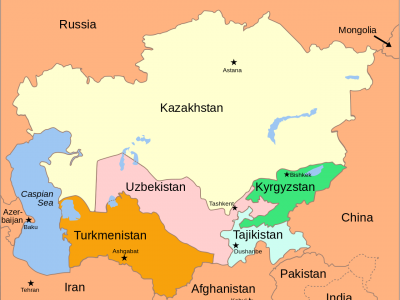 Средняя Азия на карте