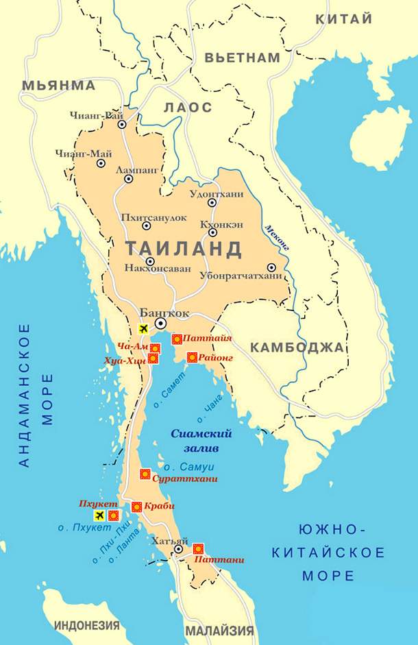 Таиланд на карте