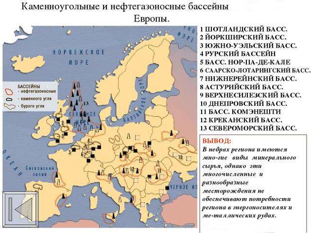 Камнеугольные и нефтегазоносные бассейны Европы