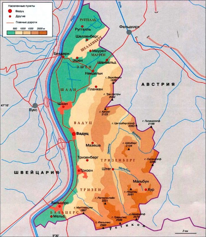 Карта Лихтенштейн
