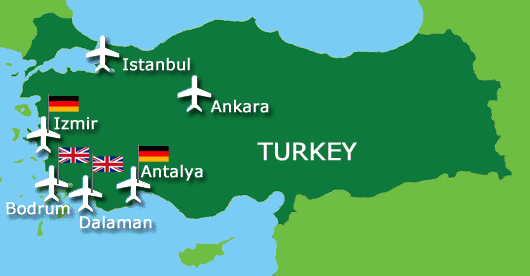 Аэропорты турции на карте с названиями: Международные аэропорты Турции