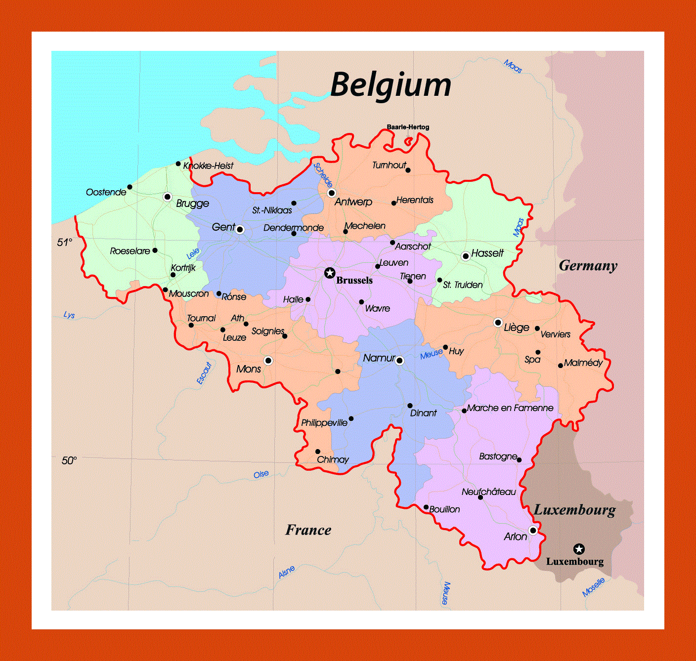    Administrative Map Of Belgium 2 