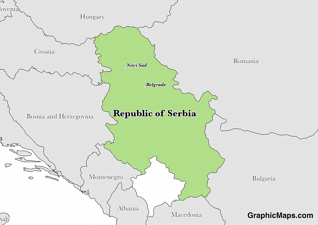 Сербия на карте мира