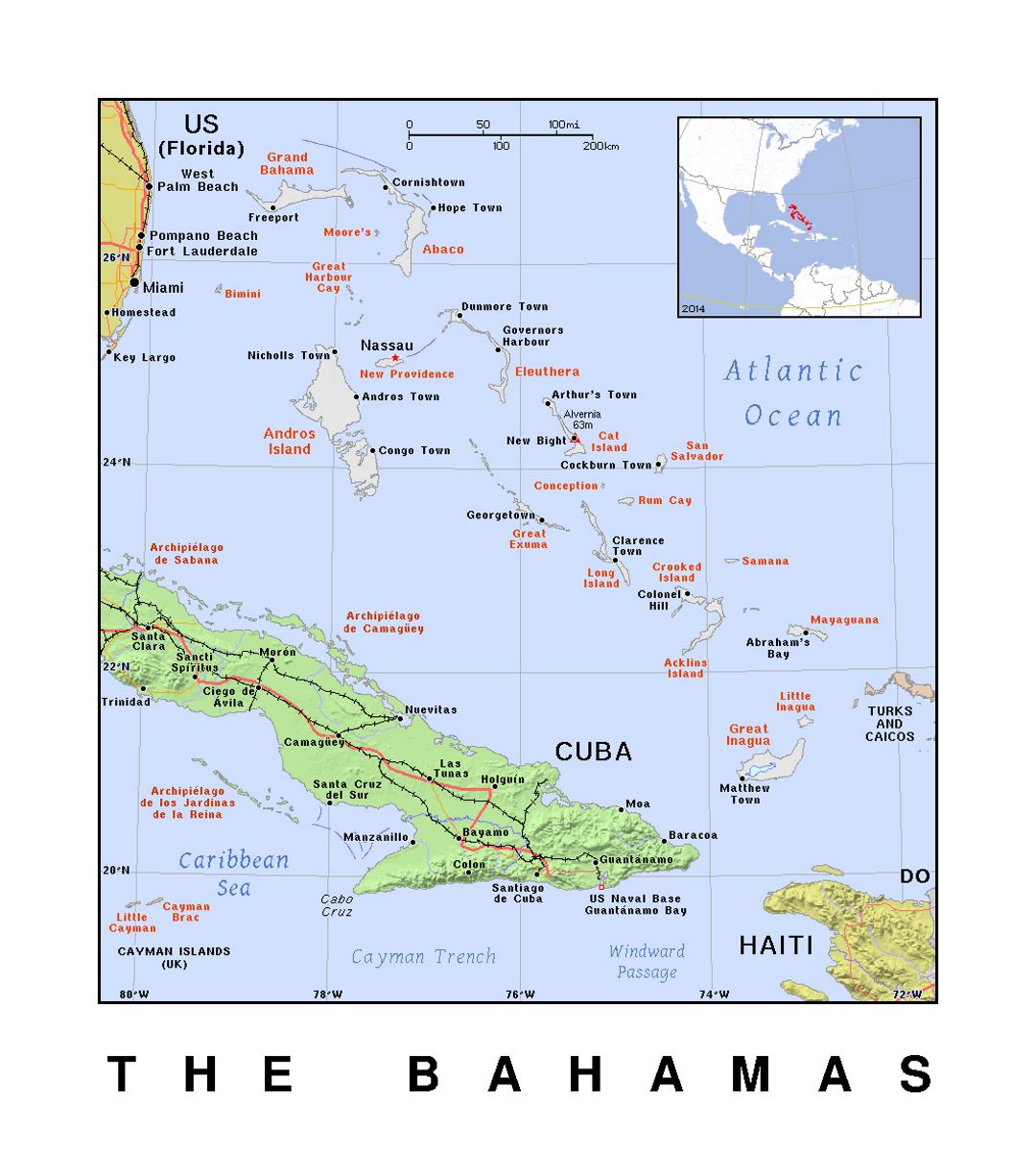 Багамские острова северная америка. Острова Багамы на карте. Багамские острова на карте.