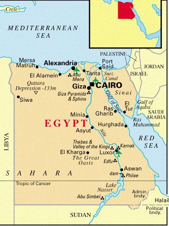 моря египта карта