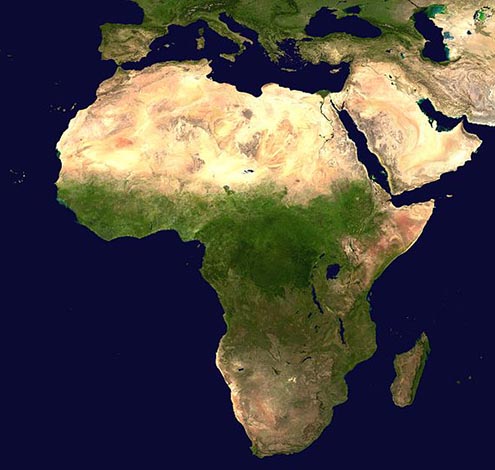 satellite view of Africa