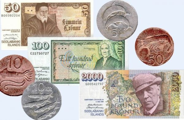Исландские банкноты и монеты